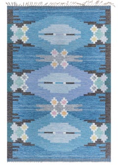Doris Leslie Blau Swedish Mid-Century Gray Flatweave Carpet By Ingegerd Silow