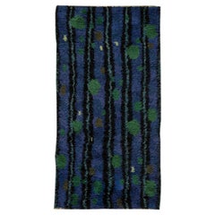 Doris Leslie Blau Swedish Mid-Century Navy Blue Hand-Knotted Wool Carpet
