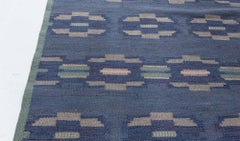 Doris Leslie Blau Swedish Mid-Century Slate Gray Flatweave Carpet By A Bindd