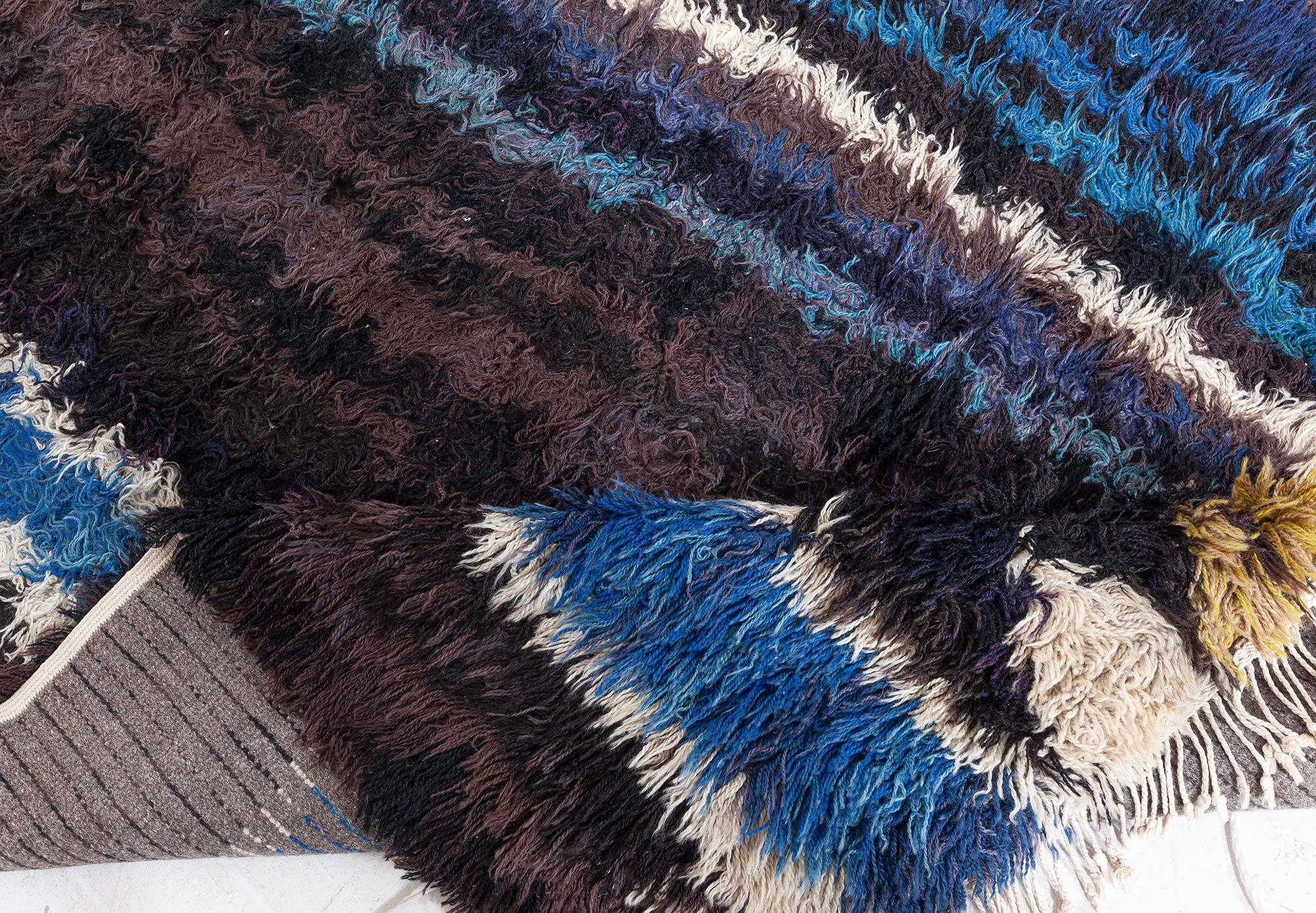 Doris Leslie Blau Swedish Pile Rug by Ingrid Dessau (Moderne der Mitte des Jahrhunderts) im Angebot