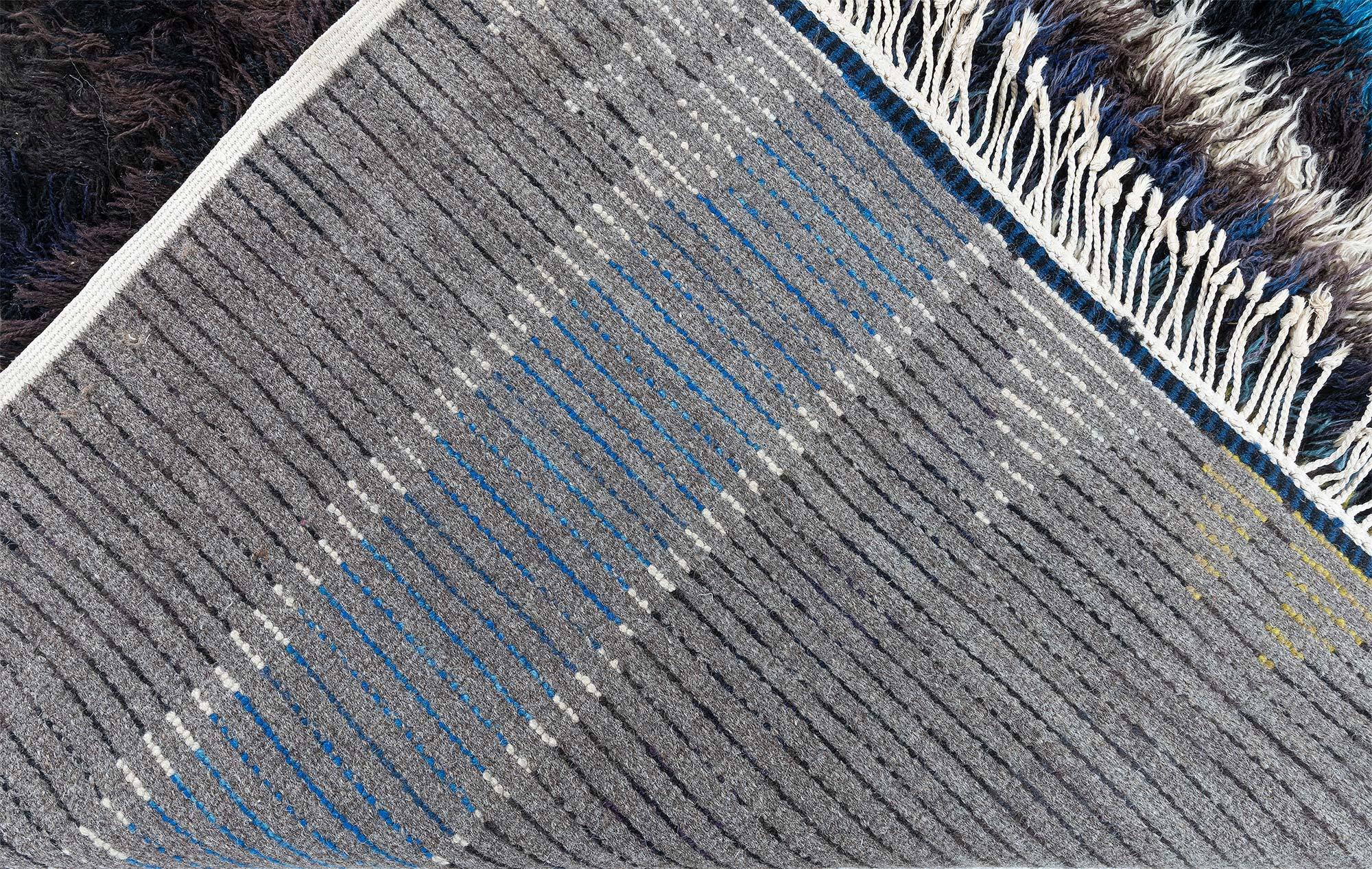 Doris Leslie Blauer schwedischer Florteppich von Ingrid Dessau im Angebot 1