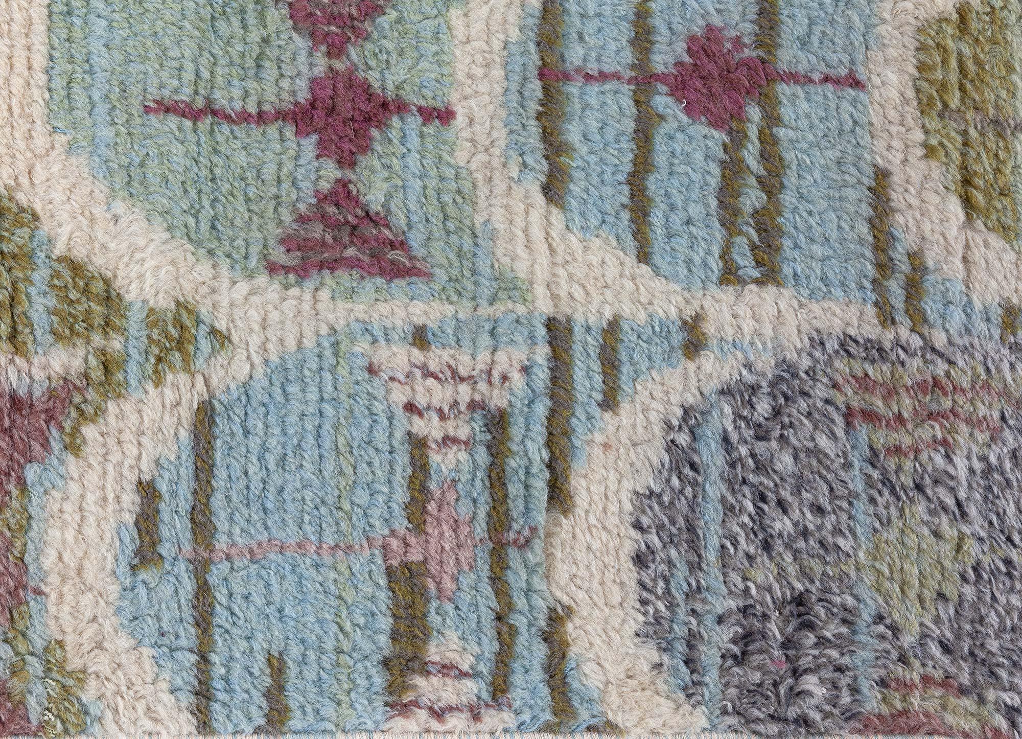 Scandinavo moderno Doris Leslie Blau Frammento di corridore svedese Rya in vendita