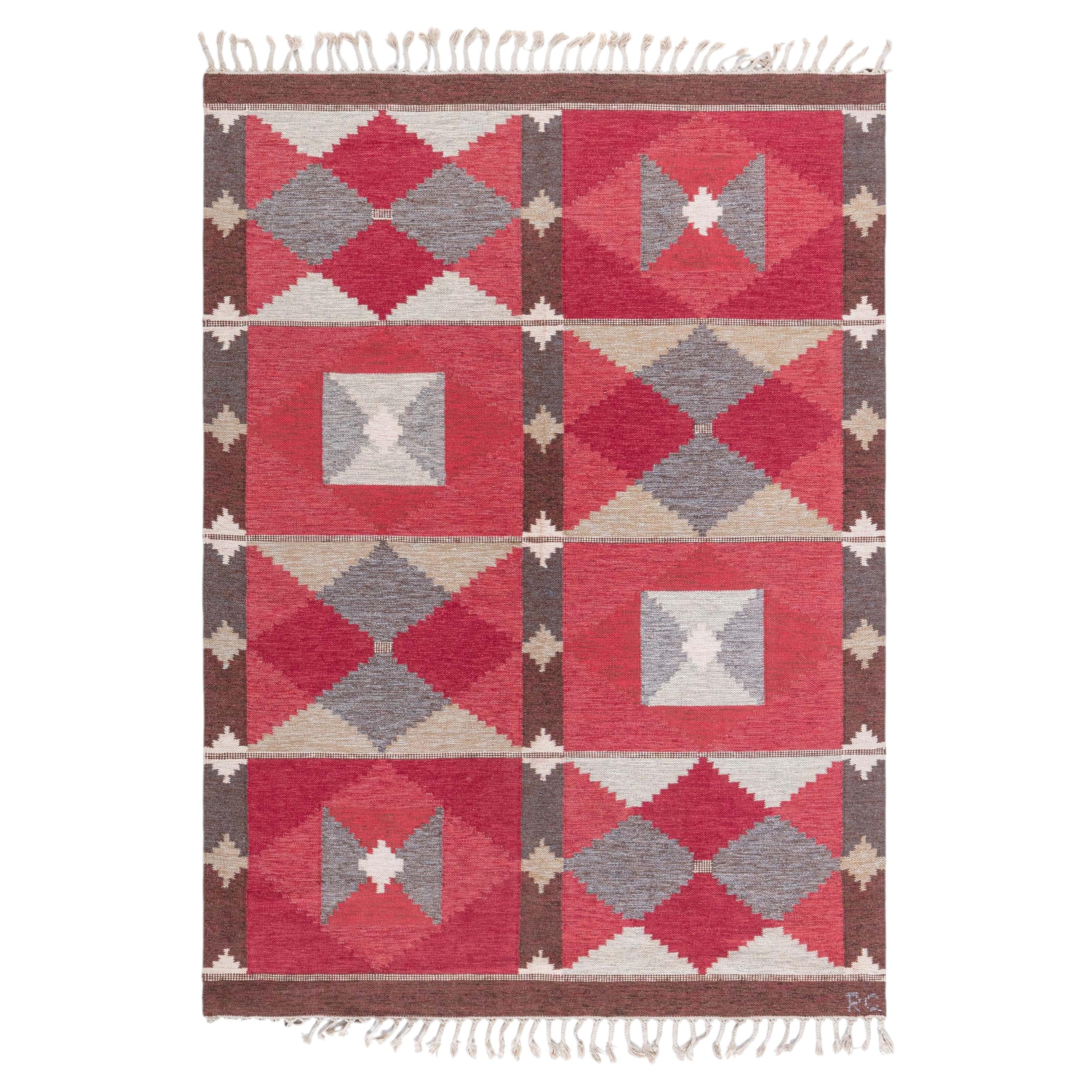 Doris Leslie Blau Swedish Vintage Beige Flatweave Carpet By Rakel Carllander