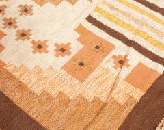 Doris Leslie Blau Swedish Vintage Beige Flatweave Rug By Mary Sanberg Signed Ms