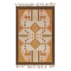 Doris Leslie Blau Swedish Vintage Beige Flatweave Rug By Mary Sanberg Signed Ms