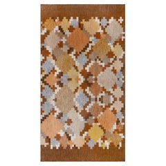 Doris Leslie Blau Swedish Vintage Geometric Beige Flatweave Carpet (Fragment)