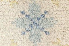 Doris Leslie Blau Swedish Vintage Geometric Cream Hand-Knotted Rug Rya Pile Rug