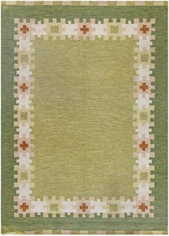 Tapis vintage suédois à motifs géométriques tissé à plat « Doris Leslie Blau », par Ingegerd Silow