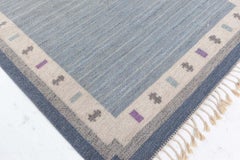 Tapis vintage suédois en ivoire, tissé à plat, « Doris Leslie Blau », par Ingegerd Silow