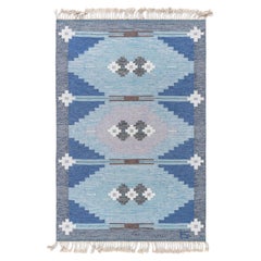 Tappeto vintage svedese "Tribal Gray" a trama piatta di Doris Leslie Blau, realizzato da Ingegerd Silow