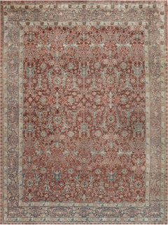 Doris Leslie Blau Tabriz Antico Tappeto floreale a trifoglio beige chiaro - 1900 ca.