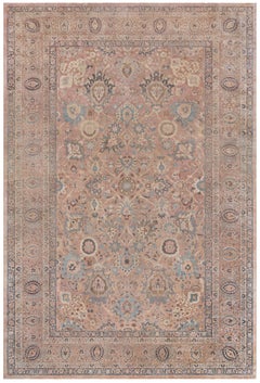 Doris Leslie Blau Tabriz Antique Allover Floral Rug In Warm Tan, - c. 1930