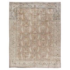 Doris Leslie Blau Tabriz Antike Allover Floral Soft Beige Teppich - c. 1920