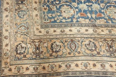 Doris Leslie Blau Tabriz Antique Allover Floral Teal Hand-Knotted Rug - c. 1900