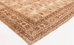 Doris Leslie Blau Tabriz Antique Allover Floral Warm Tan Carpet - c. 1920