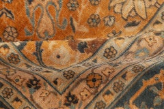 Doris Leslie Blau Tabriz Antique Allover Floral Warm Tan Rug - c. 1900