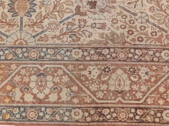 Doris Leslie Blau Tabriz Antique Allover Floral Warm Tan Rug - c. 1920