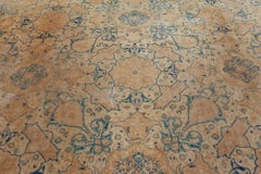 Doris Leslie Blau Tabriz Antique Allover Floral Warm Tan Rug - c. 1920