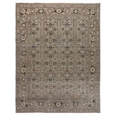 Doris Leslie Blau Tabriz Antique Allover Geometric Light Beige Carpet - c. 1900