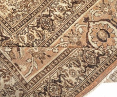 Doris Leslie Blau Tabriz Antique Allover Warm Tan Hand-Knotted Carpet - c. 1920