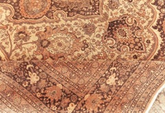 Doris Leslie Blau Tabriz Antique Allover Warm Tan Hand-Knotted Wool Rug