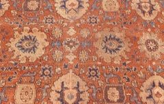 Doris Leslie Blau Tabriz Antique Floral Allover Brick Red Rug - c. 1920