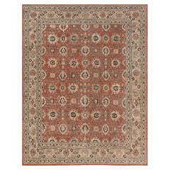 Doris Leslie Blau Tapis Tabriz Antique Floral Allover Brick Red - c. 1920