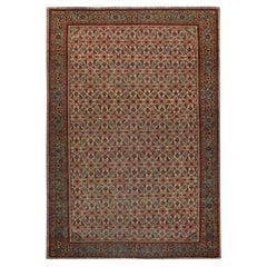Doris Leslie Blau Tabriz Antique Floral Allover Ivory Beige Carpet - c. 1880