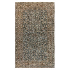 Doris Leslie Blau Tabriz Antique Floral Allover Light Beige Rug - c. 1880