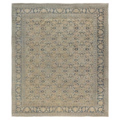 Doris Leslie Blau Tabriz Antique Floral Allover Soft Beige Carpet - c. 1920