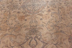 Doris Leslie Blau Tabriz Antique Floral Allover Soft Beige Rug - c. 1880