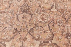 Doris Leslie Blau Tabriz Antique Floral Allover Soft Beige Rug - c. 1880