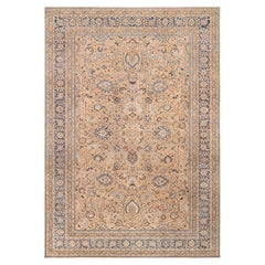 Alfombra Tabriz Antigua Doris Leslie Blau Floral Allover Beige Suave - c. 1900