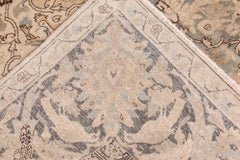 Doris Leslie Blau Tabriz Antique Floral Allover Soft Beige Rug - c. 1920