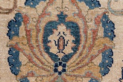 Doris Leslie Blau Tabriz Antique Floral Allover Soft Beige Rug - c. 1920
