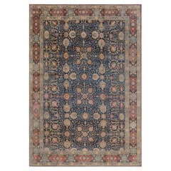 Doris Leslie Blau Tapis Tabriz Antique Floral Allover Warm Tan - c. 1900