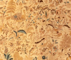 Doris Leslie Blau Tabriz Antique Floral Allover Warm Tan Rug - c. 1920