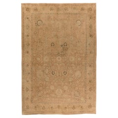 Doris Leslie Blau Tabriz Antique Floral Allover Warm Tan Teppich - c. 1920