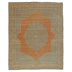 Doris Leslie Blau Tabriz Antique Medallion Rug In Warm Tan - c. 1880