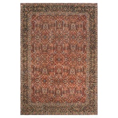 Doris Leslie Blau Tabriz Antiker Medaillon Warm Tan Handgeknüpfter Teppich - c. 1880