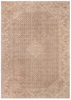 Doris Leslie Blau Tabriz Antique Medallion Warm Tan Hand-Knotted Rug - c. 1880