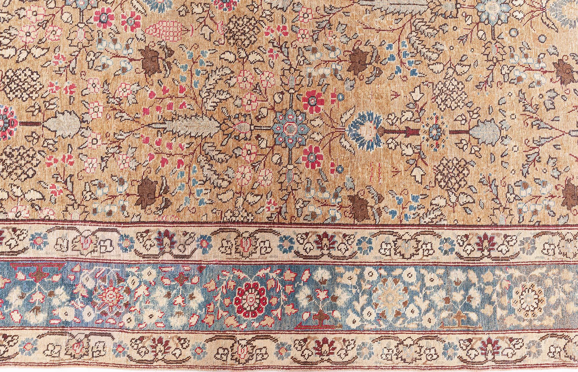 Doris Leslie Blau Terracotta Antique Persian Tabriz Rug In Good Condition For Sale In New York, NY