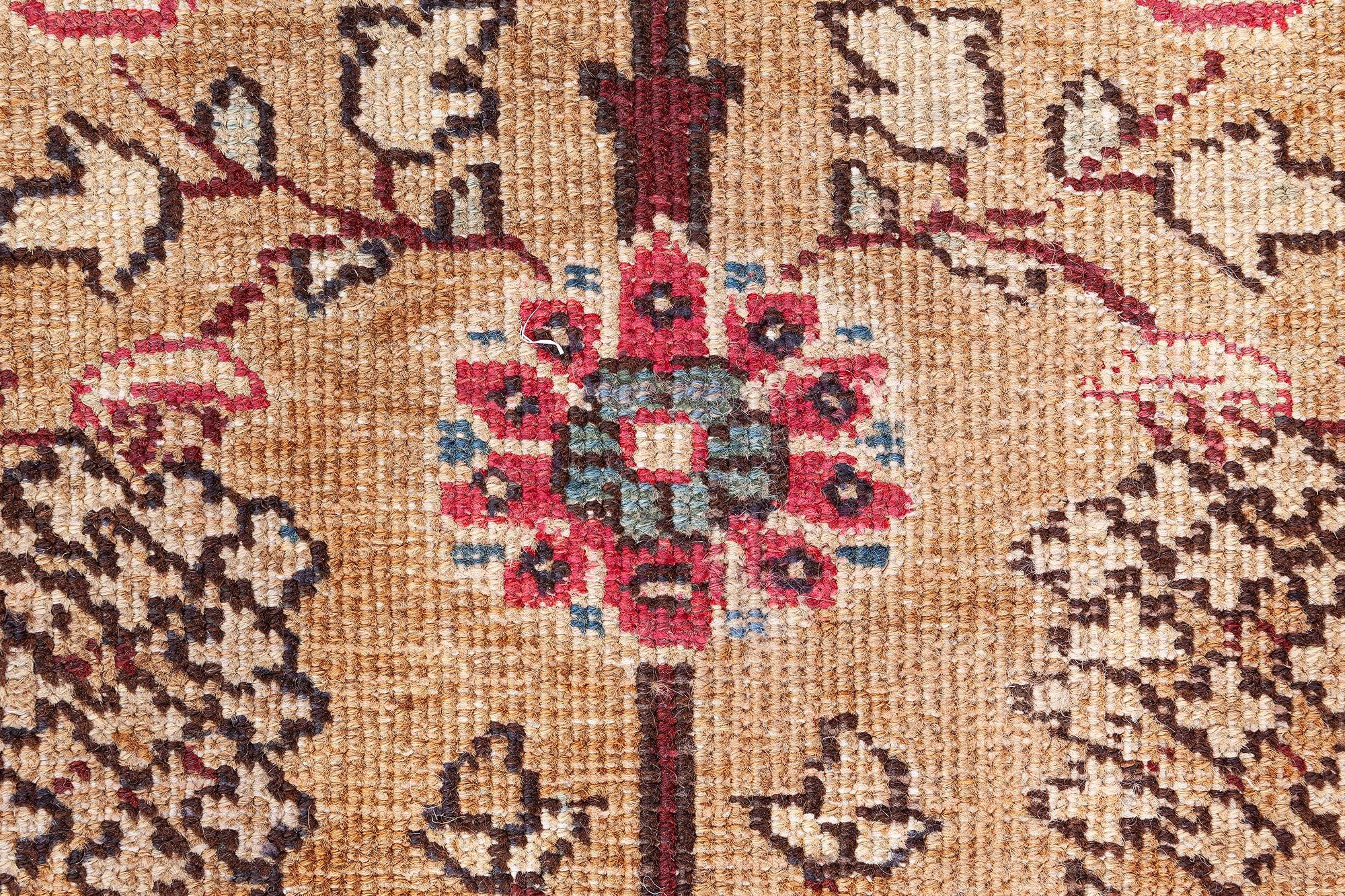 Wool Doris Leslie Blau Terracotta Antique Persian Tabriz Rug For Sale