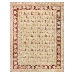 Doris Leslie Blau Timeless Antique Amritsar Indian Soft Beige Rug - c. 1920