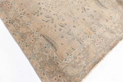 Doris Leslie Blau Timeless Tabriz Antique Floral Soft Beige Rug - c. 1920