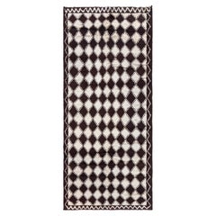 Alfombra marroquí vintage atemporal de Doris Leslie Blau, con motivos geométricos en tonos beige claro y marrón