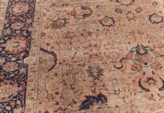 Doris Leslie Blau Turkish Antique Allover Floral Warm Tan Silk Rug - c. 1900