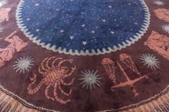 Doris Leslie Blau Alfombra circular única Art Déco francesa de Paul Follot