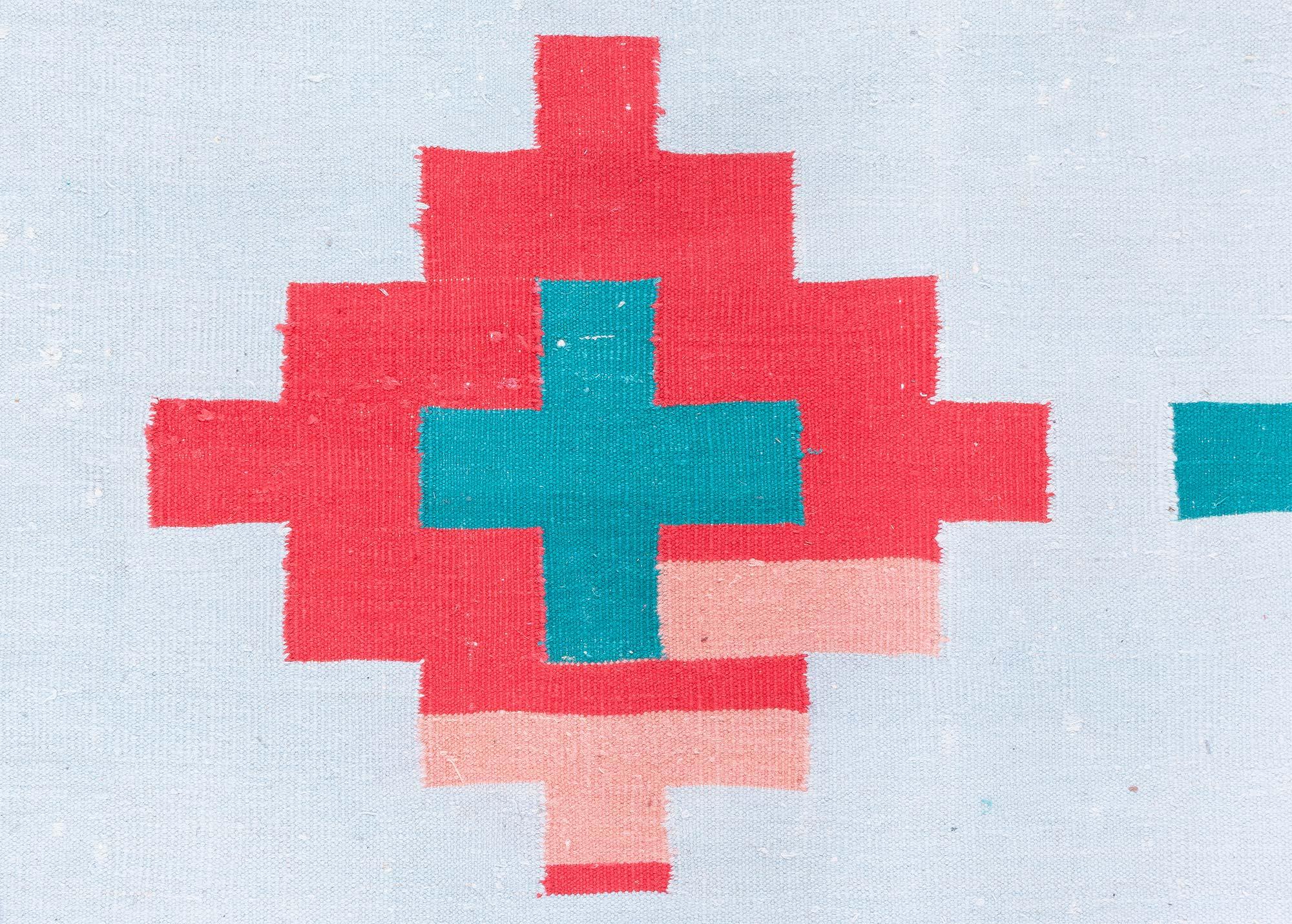 Doris Leslie Blau Vibrant Oversized Antique Indian Dhurrie Rug For Sale 1