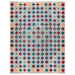 Doris Leslie Blau Vibrant Oversized Antique Indian Dhurrie Rug
